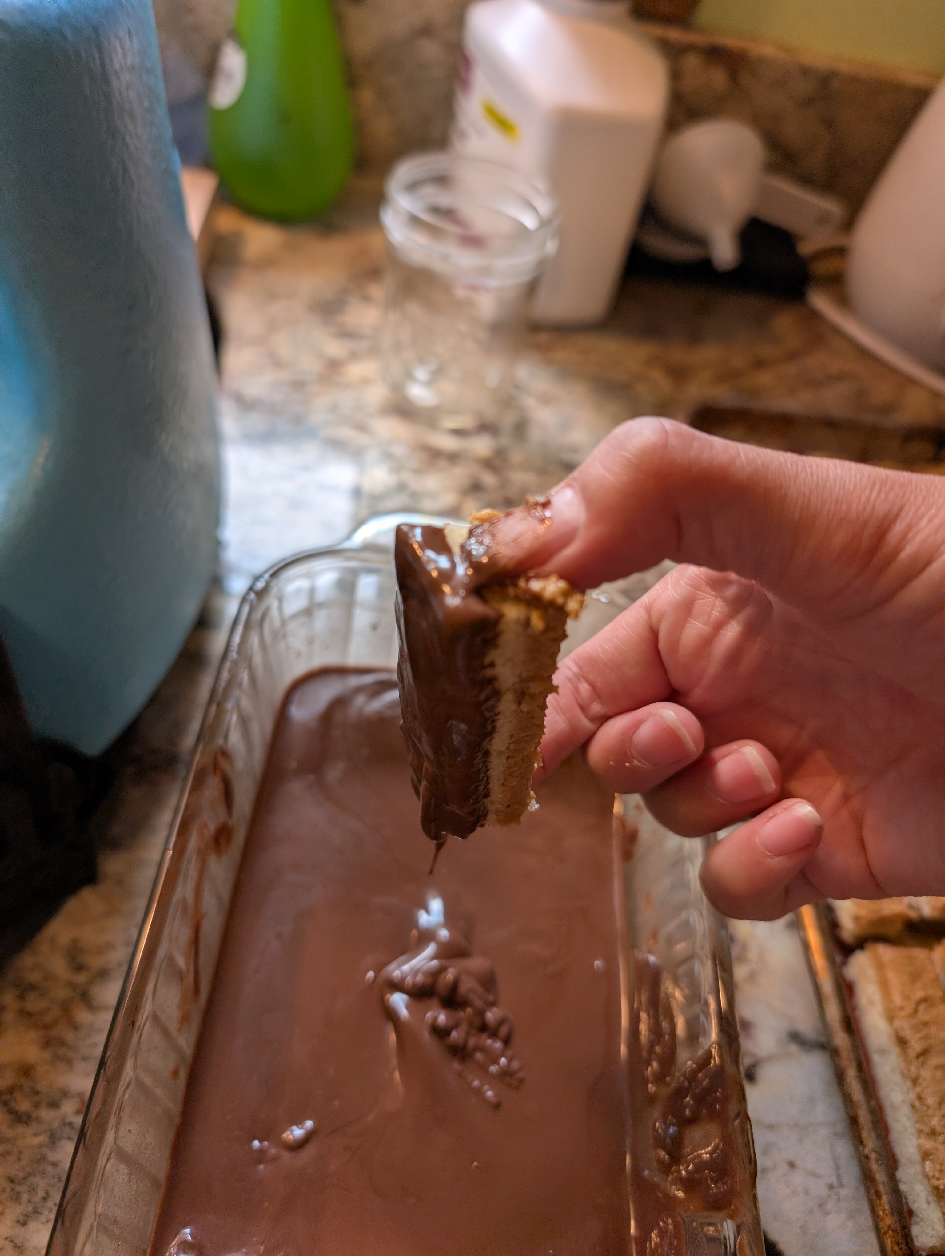 dipping the PB fingers